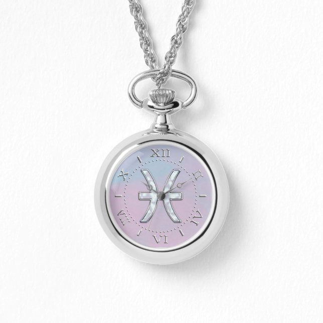 Montre Symbole zodiaque des Poissons Mère de la cadrille  (Recto)