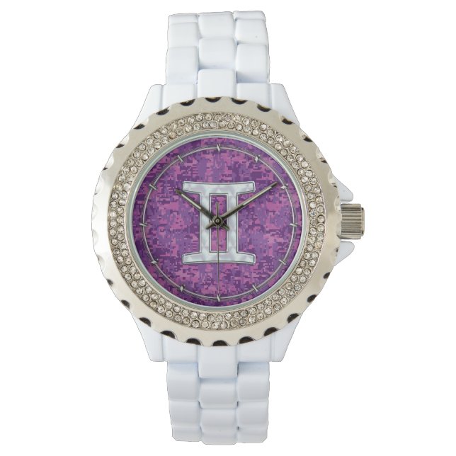 Montre SYMBOLE Zodiaque Pearl Gemini sur Camouflage numér (devant)
