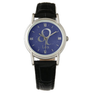 Montre Symbole zodiaque pour Léon en bleu profond de minu