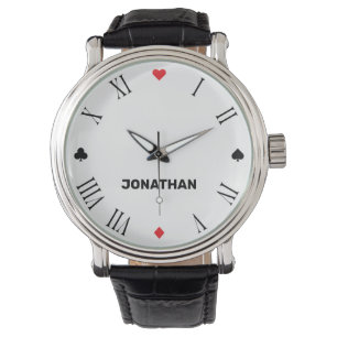 Montre Symboles de poker Classique Noir et Blanc Personna