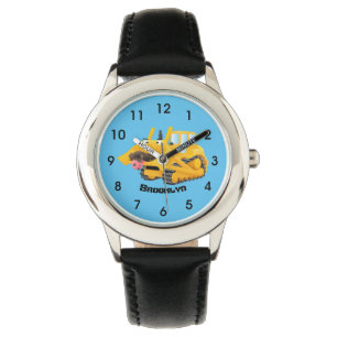 Montre Sympa joli caractère de dessin animé au bulldozer 