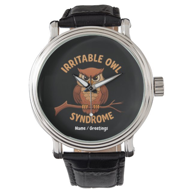 Montre Syndrome de Chouette Irritable Drôle Chouette en C (devant)