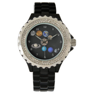 Montre Système solaire neuf planètes regardent.
