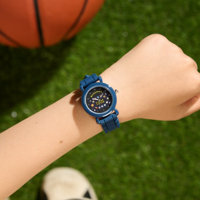 Montre Système solaire pour enfants Monogrammes Planètes  (Poignet)