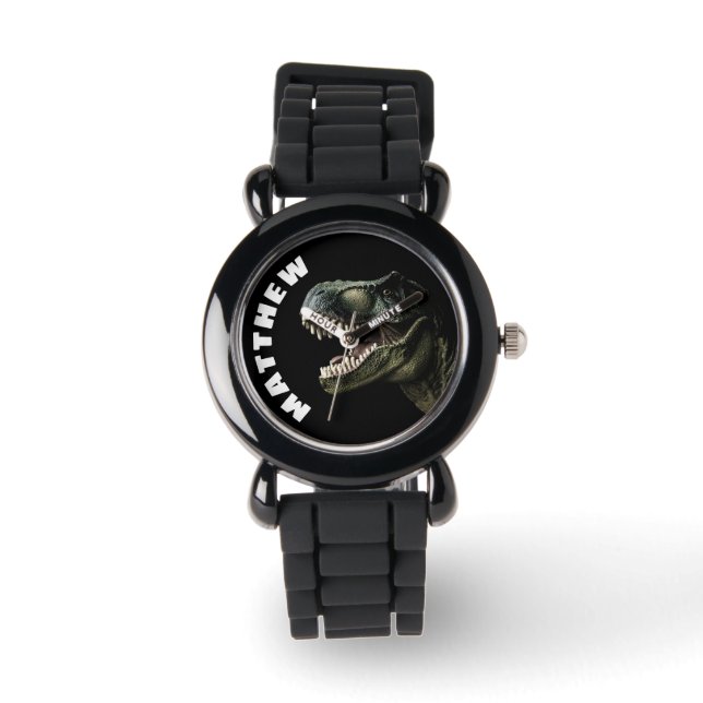 Montre T-Rex Dinosaur Nom personnalisé (Recto)