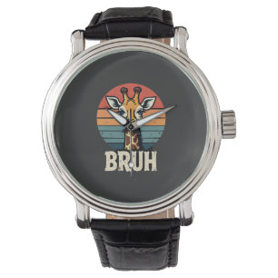 Montre T-Shir drôle d'animal girafe visage meme festif No