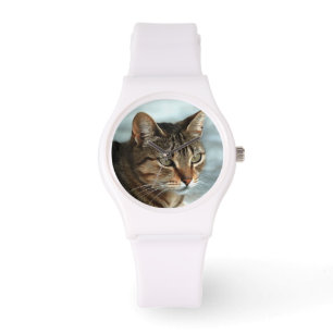 Montre Tabby Cat étonnant FermerPortrait Artistique