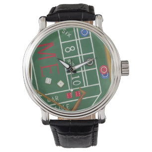Montre Table Casino Craps avec chips et dés