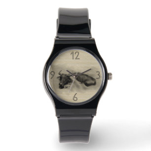 Montre Tableau original Eau Buffle Ox Année Zodiac W2