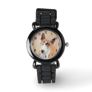 Montre Tabouret miniature Terrier Peinture - Art Chien or