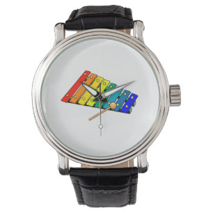 Montre tambour de graphique de xylo en métal de jouet