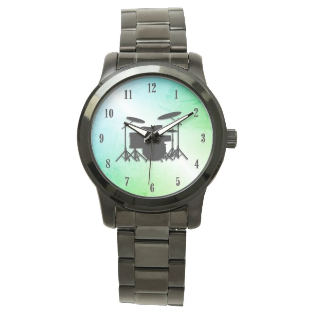 Montre Tambour Noir Numéros Wristwatch (devant)