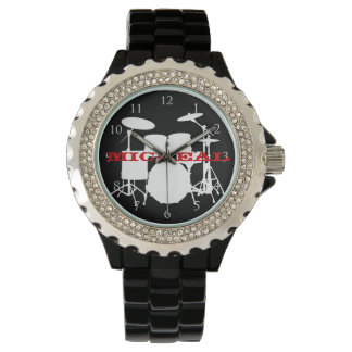 Montre Tambours avec numéros et nom personnalisé
