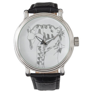 Montre Tapisseries murales en bois abstraites noir et bla