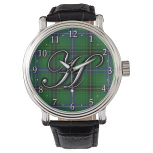 Montre Tartan de monogramme de la lettre H de Henderson