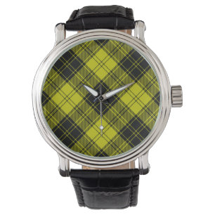 Montre Tartan MacLachlan jaune et noir carreaux