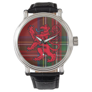 Montre Tartan royal de Stewart avec le lion rouge effrén