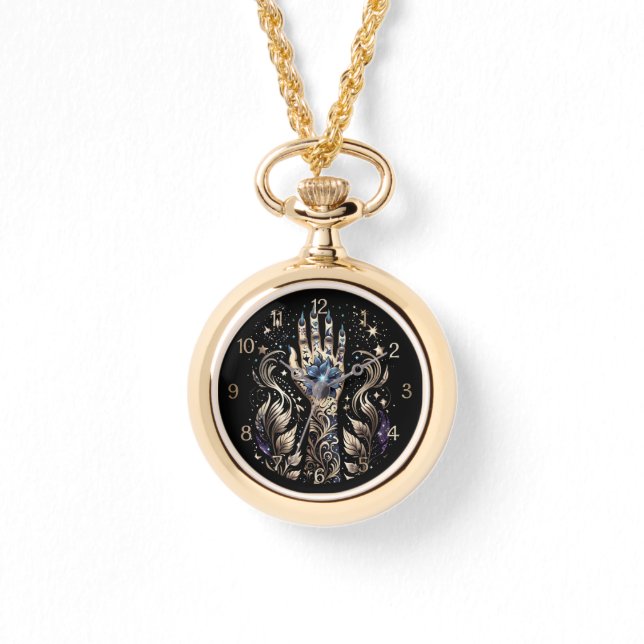 Montre Tatouage Main Noir Et Or (Recto)