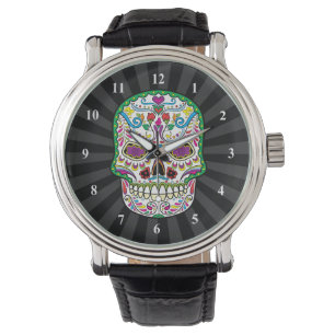 Montre Tatouages verts Crânes à sucre