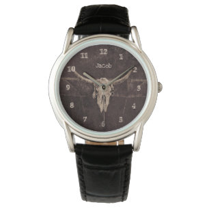 Montre Taureau de l'Ouest Pays Brown Beige Vieux Russe