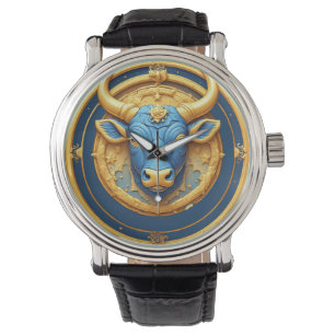 Montre Taureau Zodiaque Emblème Taureau Avec Anneau D'Or