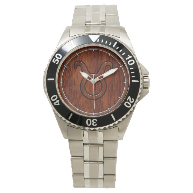 Montre Taurus Zodiac Connexion en style acajou (devant)
