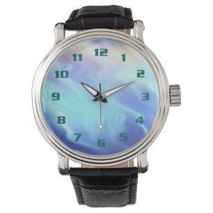 Montre Tempête bleue Abstraite Colorée Expiration