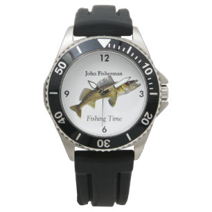 Montre "Temps De Pêche" Personnalisé Avec Walleye Pike 