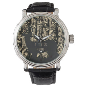 Montre Temps drôle de chasse de cerfs communs de chasser