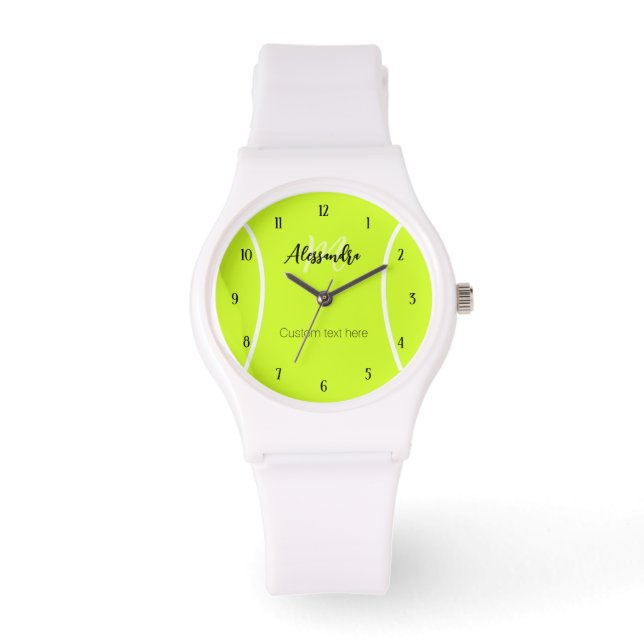 Montre Tennis ball nom personnalisé & texte (Recto)