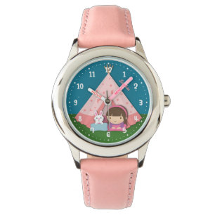 Montre Tente Tipi Camp Bunny Girls Personnalisé