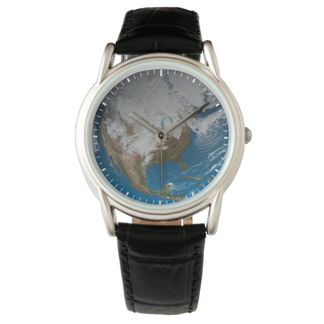 Montre Terre Pleine Avec Des Nuages Simulés Sur L'Amériqu (devant)