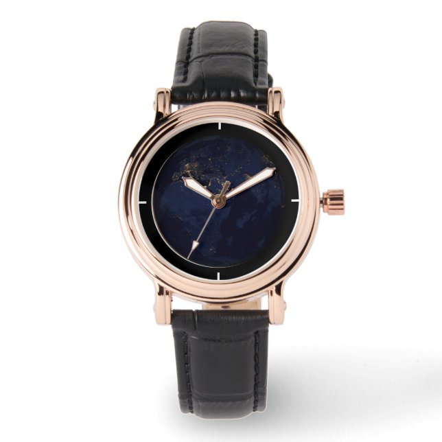 Montre Terre Pleine Avec Lumières De Ville (Recto)