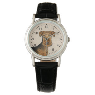 Montre Tête de chien de dessin animé mignon Airedale Terr