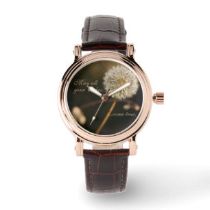 Montre Tête de graines de Dandelion en tons Brown