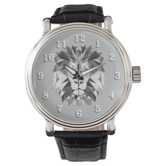 Montre Tête de lion géométrique cool (devant)