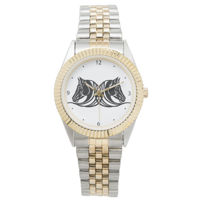 Montre têtes de chevaux noirs (devant)