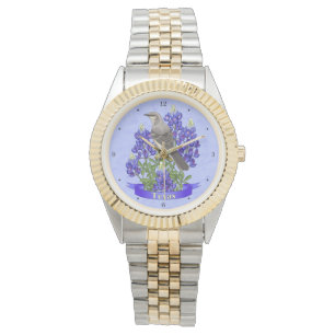 Montre Texas State Mockingbird & Bluebonnet Flower