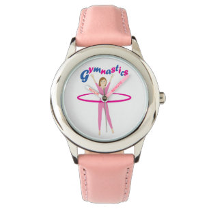 Montre Texte de gymnastique d'amusement avec la fille