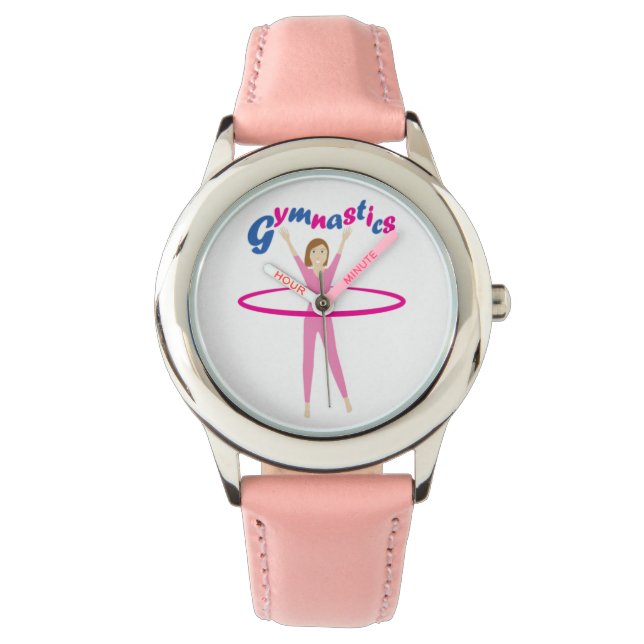Montre Texte Gymnastique amusant avec Hula rose hooping f (devant)