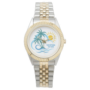Montre Texte personnalisé Îles tropicales