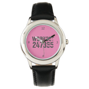 Montre Texte usé et rayé Workout 247365 rose