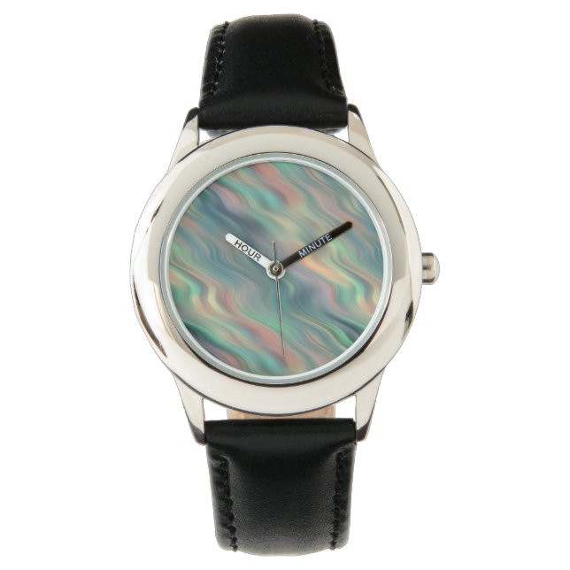 Montre Texture bleue Iris Wavy (devant)