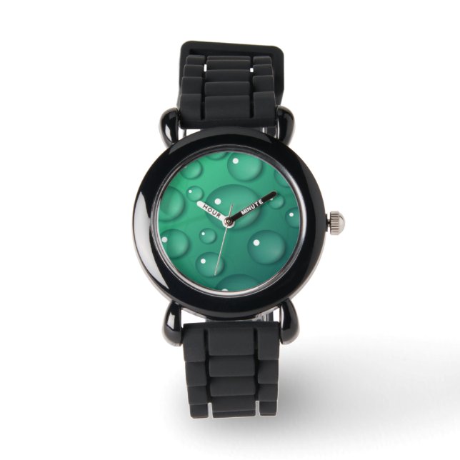 Montre Texture de goutte d'eau turquoise (Recto)