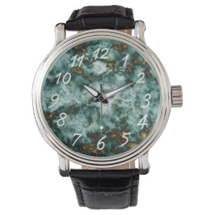 Montre Texture de marbre verte avec des veines