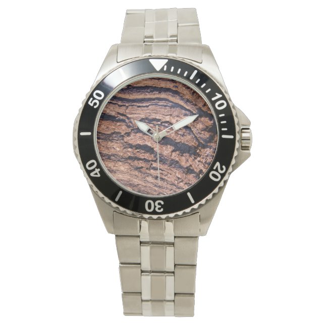 Montre Texture d'écorce naturelle (devant)