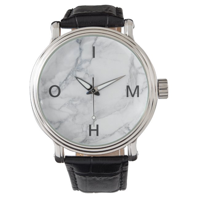 Montre texture Marbre blanc (devant)