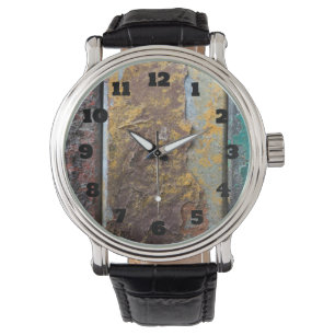 Montre Texture Rustique Avec Peinture De Flaquage Sur Mét
