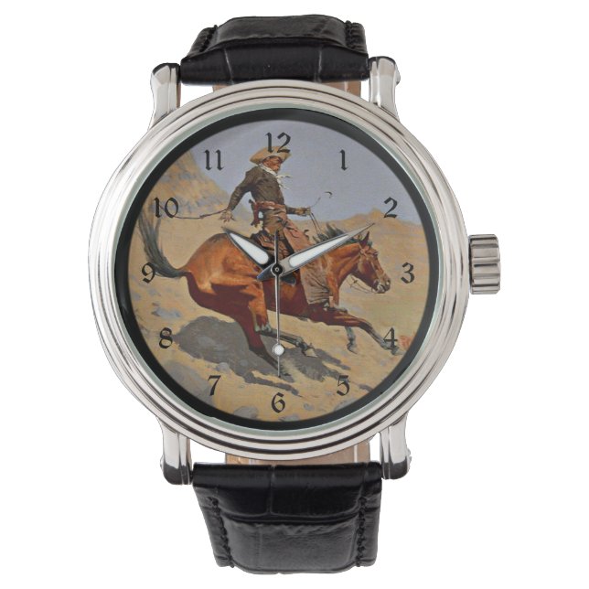 Montre The Cowboy, tableau de F. Remington, (devant)