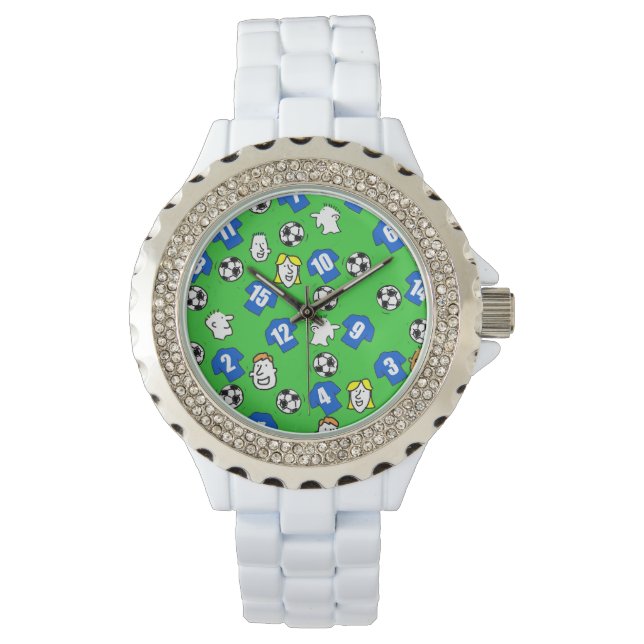Montre Thème de football avec chemises en bleu (devant)